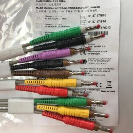 For EDAN Electrocardiograph 12-Lead ECG Cable 15PIN 4.0 Banana IEC Reusable EU Standard