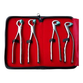 Dental Extraction Forceps Standard Series Set of 4 Pieces with Protective Carrying Case