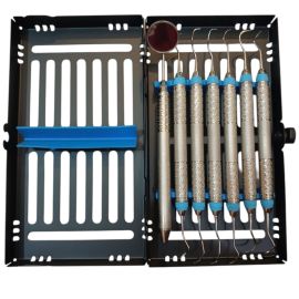 Laser Surgical Professional Dental Diagnostic & Hygiene Instrument Set with Sterilization Cassette Rack - Premium Stainless Steel Dental Mirror, Scalers, Explorers & Periodontal Probes Kit (7 Pcs Set) (CE & ISO Certified)